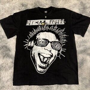 Hellstar Crazy Face Rage Black Tee Mens Medium or Large